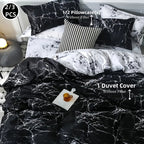 2/3pcs Brushed Marble Print Duvet Cover Set, Excludes Filling and Pillows - The Superior Findings Depot