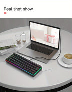 MageGee Mini 60% Gaming/Office Keyboard, Keycap Type Wired RGB Backlit Compact Computer Keyboard for Windows/Mac/Laptop, Laptop Accessory, Modern Keyboard, Sturdy Construction, Adjustable Lighting, Students - The Superior Findings Depot
