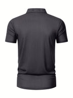 Men's Casual Golf Business Polo Shirt - Large Size Geometric Pattern