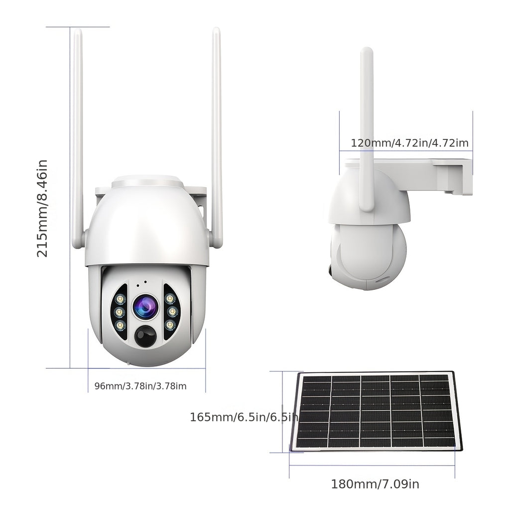 JOOAN Outdoor Solar Wireless Security Camera with 2G/3G/4G, Full HD Night Vision, Motion Tracking Alert, IPX6, Battery, 1296p Resolution, 2-Way Audio, Solar Charging, For Villa, Farm, Farm Surveillance, Modern Surveillance, D - The Superior Findings Depot