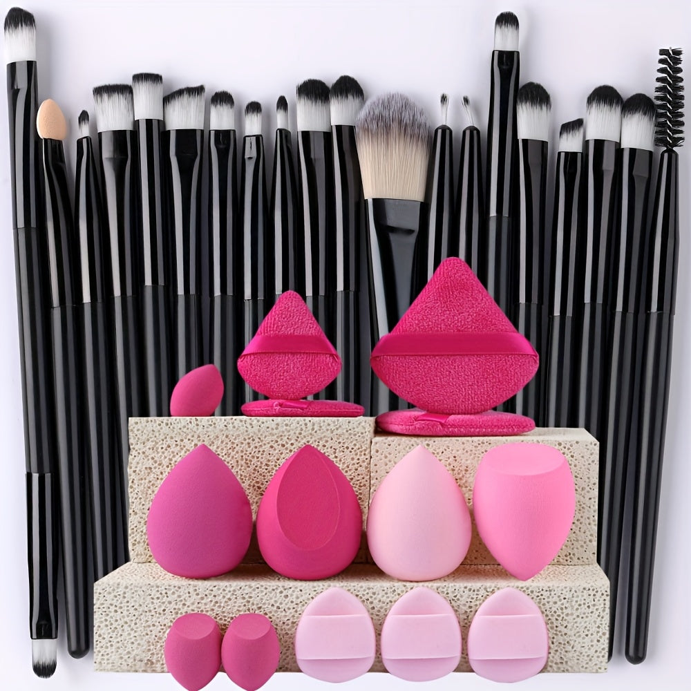 20/34pcs Makeup Brush Set and 8pcs Mini Makeup Brush Professional Soft Synthetic Powder Foundation Eyeshadow Makeup Brush Cosmetics Suitable for Beginners - The Superior Findings Depot