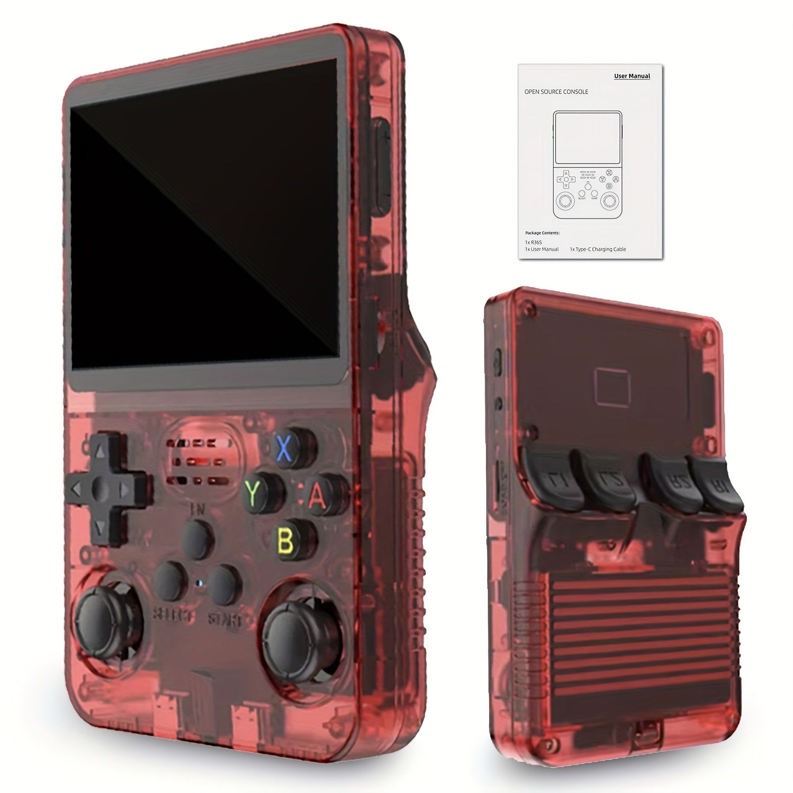 Retro Handheld Game Console R36S / 7 Colors Available / 3.5" Screen Classic Entertainment / 64GB Portable Gaming Device with USB Charging & Rechargeable Battery / Plug and Play - The Superior Findings Depot