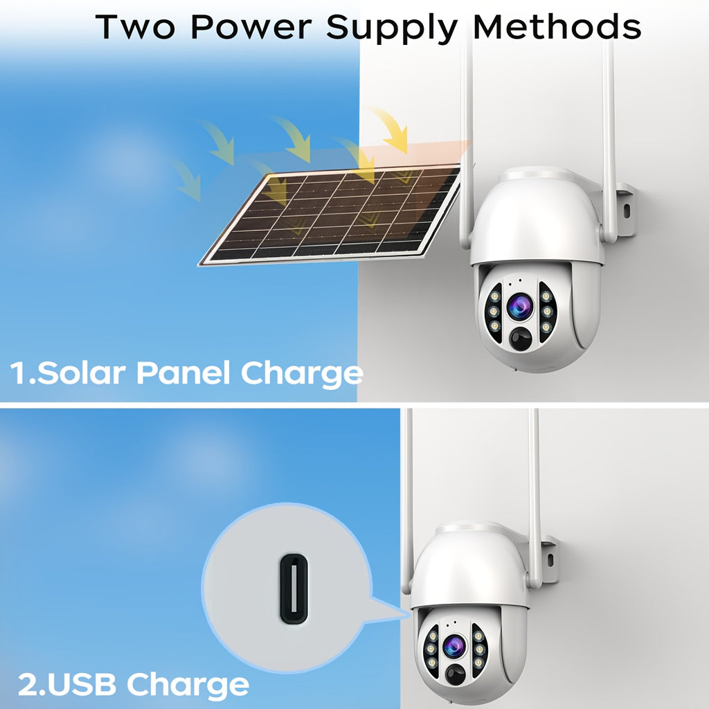 JOOAN Outdoor Solar Wireless Security Camera with 2G/3G/4G, Full HD Night Vision, Motion Tracking Alert, IPX6, Battery, 1296p Resolution, 2-Way Audio, Solar Charging, For Villa, Farm, Farm Surveillance, Modern Surveillance, D - The Superior Findings Depot