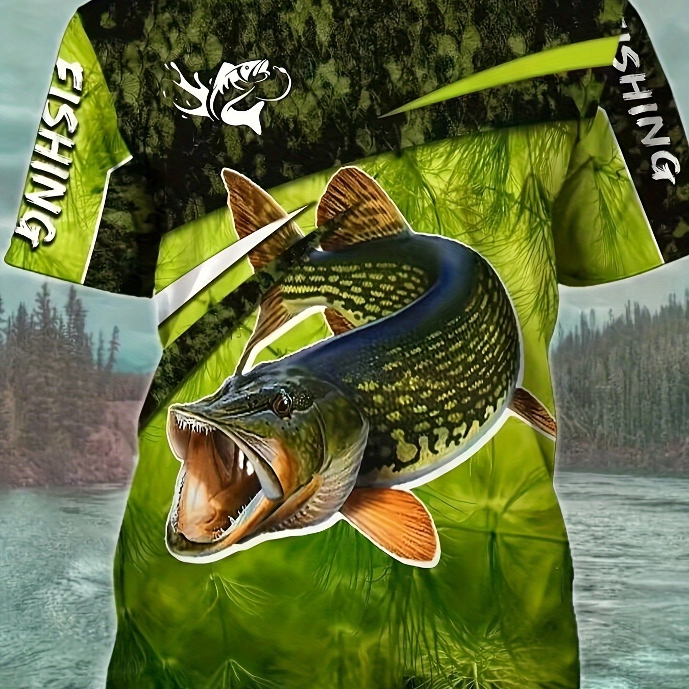 Men's 3D Fishing Graphic T-Shirt - Casual Summer Teen Apparel