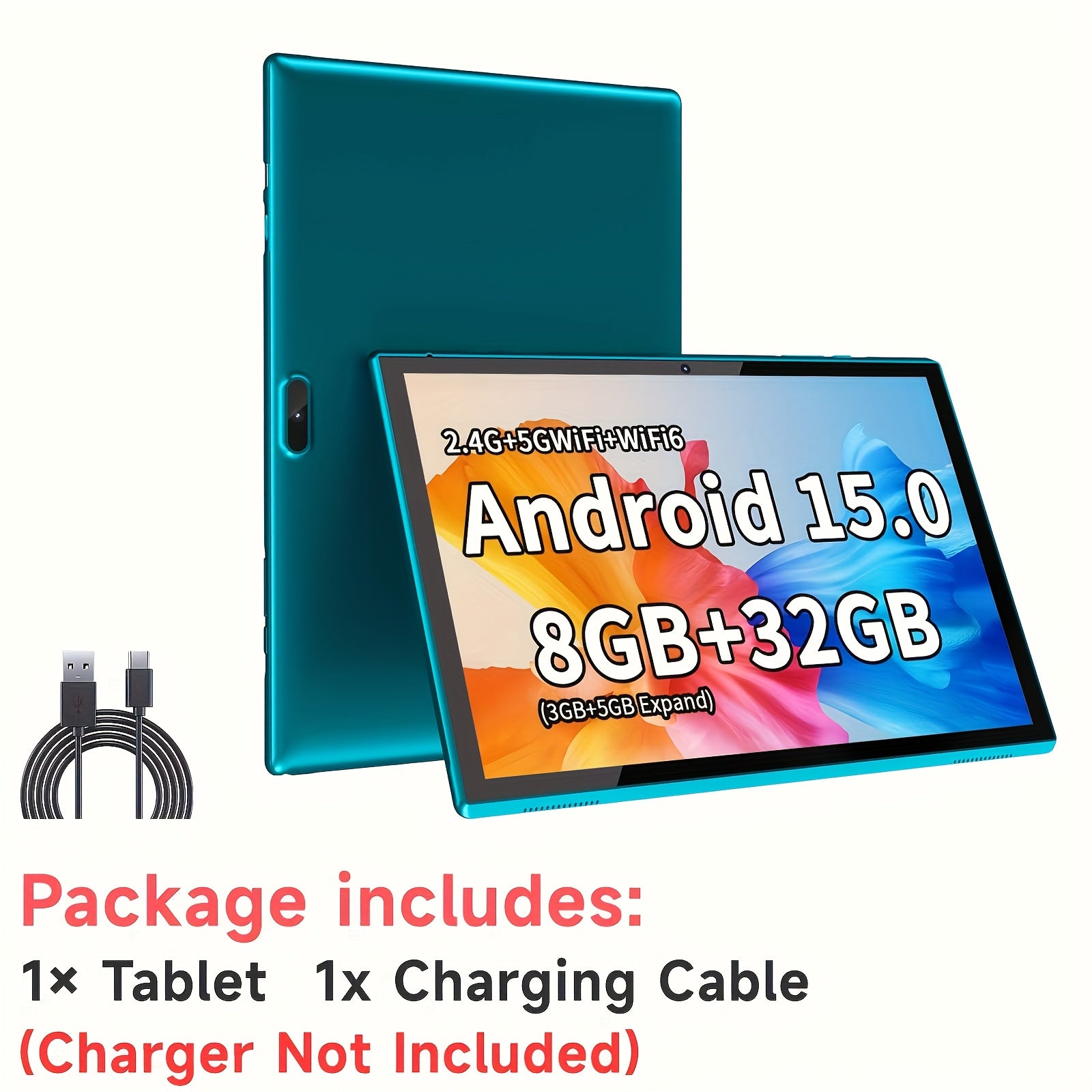 PEICHENG 10 inch Pad Android 15 Tablet, RK3326S 4-Core 4GB (2GB+2GB Expansion)RAM 32GB ROM, 10.1 Inch Tablet, FHD IPS Touch Screen, 2MP Front 8MP Back Camera, Type-C Tablete G-sensor, 6000mAh Larger Battery - The Superior Findings Depot