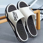 Men's Sporty Flip-Flops EVA, Non-Slip Comfortable Round Toe Design, Durable All-Season Footwear for Indoor/Outdoor Use, Beach, Hiking & Daily Wear, White with Black Accents, Beach Footwear, Sporty Flipflops, EVA Sandals - The Superior Findings Depot