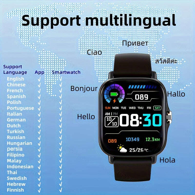New Smart Watch with Wireless Calling/receiving, Multiple Sports Modes, Camera Control, Message Notification, Borderless Ultra-thin Design, Suitable for Android And iPhone, Unisex As A Gift - The Superior Findings Depot