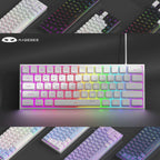 MageGee Mini 60% Gaming/Office Keyboard, Keycap Type Wired RGB Backlit Compact Computer Keyboard for Windows/Mac/Laptop, Laptop Accessory, Modern Keyboard, Sturdy Construction, Adjustable Lighting, Students