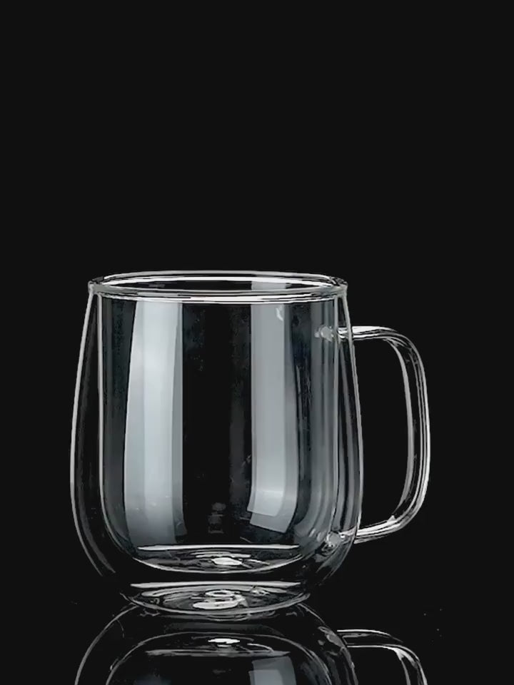 2/4pcs High Borosilicate Double-Layer Glass Mugs | Transparent Heat-Insulated Water Cups with Handles, Large Capacity, Burn Prevention Design, Perfect for Coffee, Tea, Smoothies | Durable Glass, Reusable, Hand Wash Only