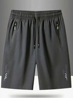 [Soft Comfortable] 3pcs Men's Ice Silky Fiber Fabric Sport Shorts - Soft Comfortable Quick-Dry Athletic Shorts with Lightning Print, Regular Fit Casual & Gym Shorts for Gym, Travel, Trendy Design, Breathable Material, Summer - The Superior Findings Depot