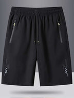 [Soft Comfortable] 3pcs Men's Ice Silky Fiber Fabric Sport Shorts - Soft Comfortable Quick-Dry Athletic Shorts with Lightning Print, Regular Fit Casual & Gym Shorts for Gym, Travel, Trendy Design, Breathable Material, Summer - The Superior Findings Depot