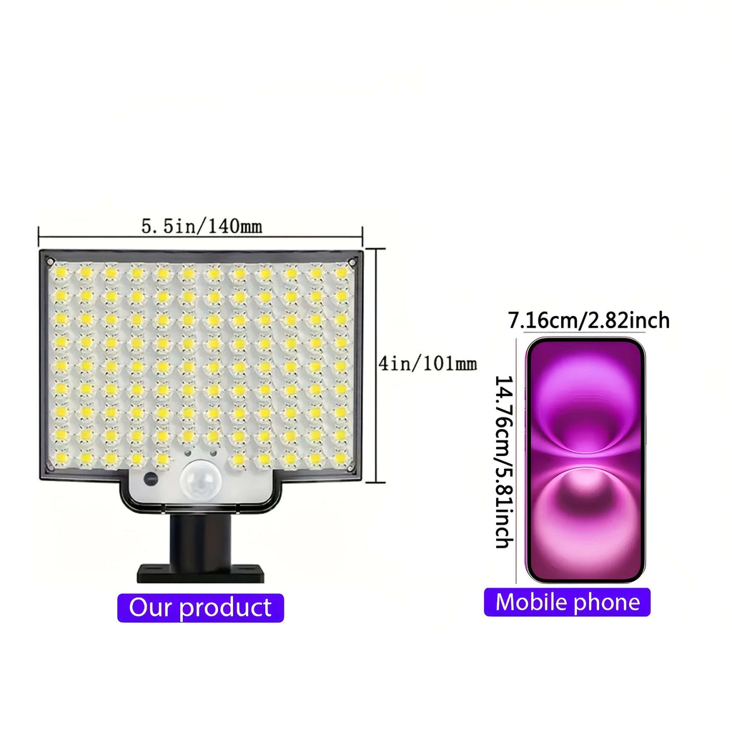 [Solar Wall Sconce] solar wall sconce, 106 LED solar outdoor light with motion sensor, adjustable angle, yard garden solar wall sconce with 110inch cable - The Superior Findings Depot